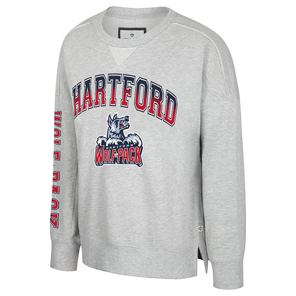 Hartford Wolf Pack x Colosseum: Popular Oversized Ladies Crewneck Sweatshirt