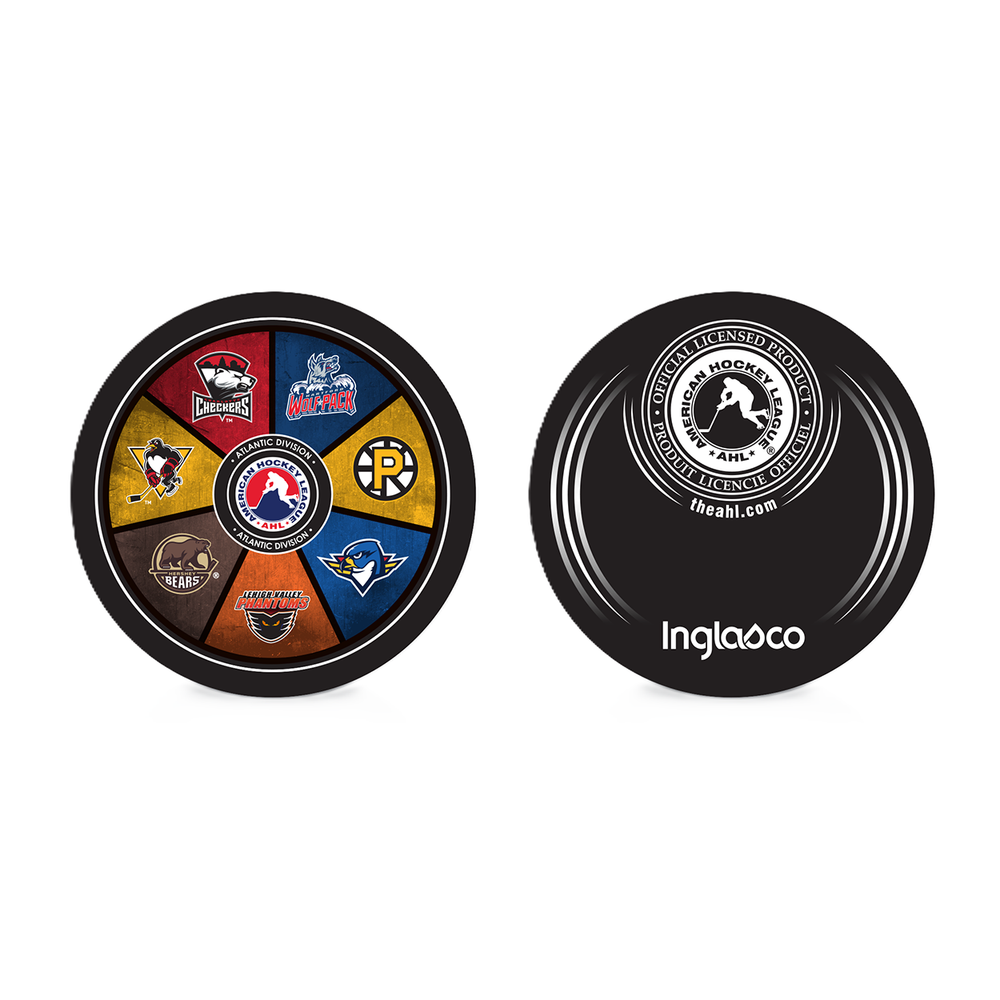 Hartford Wolf Pack 2026 - 2027 AHL Atlantic Division Souvenir Hockey Puck Front and Back View 