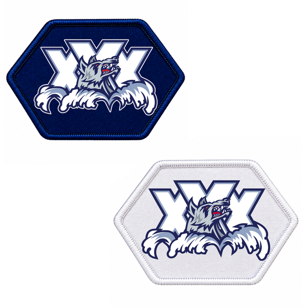 Hartford Wolf Pack "XXX – 30th Anniversary" Primary Logo Patch Available Colors