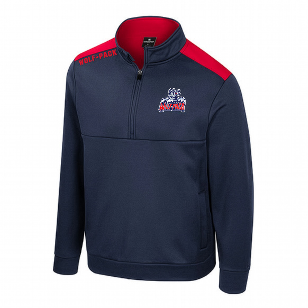 Hartford Wolf Pack Colosseum System 1/4 Zip Fleece Sweatshirt Navy Product View