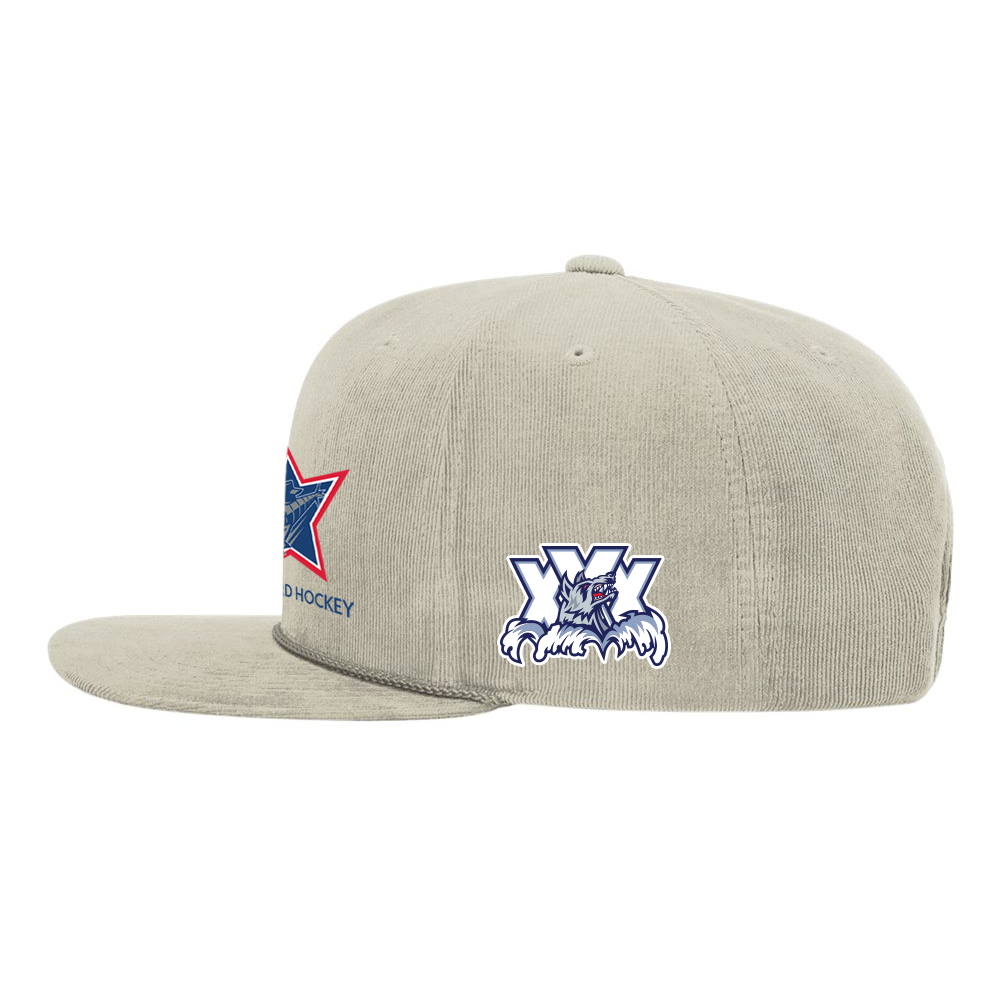 Hartford Wolf Pack Timberline Corduroy Snapback Cap