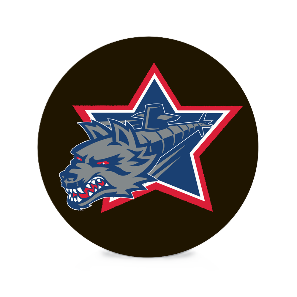 Hartford Wolf Pack Submarine Logo Hockey Puck Front View