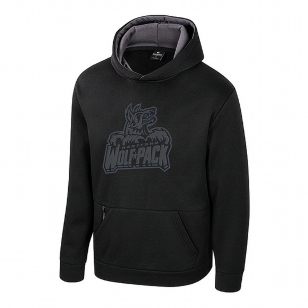 Hartford Wolf Pack Colosseum Youth Fridge Black Out Hoodie Product View