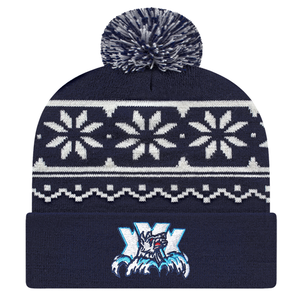 Hartford Wolf Pack "XXX – 30th Anniversary" Primary Logo Snowflake Knit Cap with Cuff Beanie