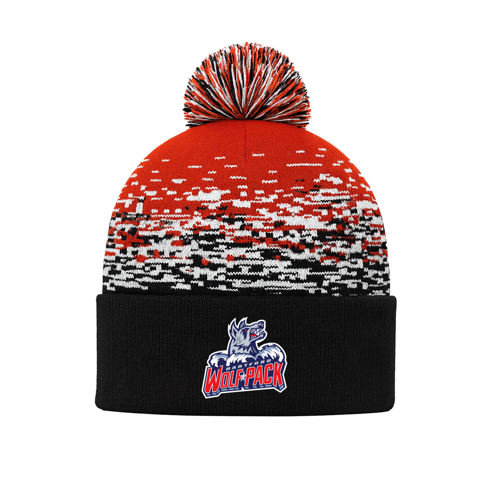 Hartford Wolf Pack Black Static Rain Pom Beanie