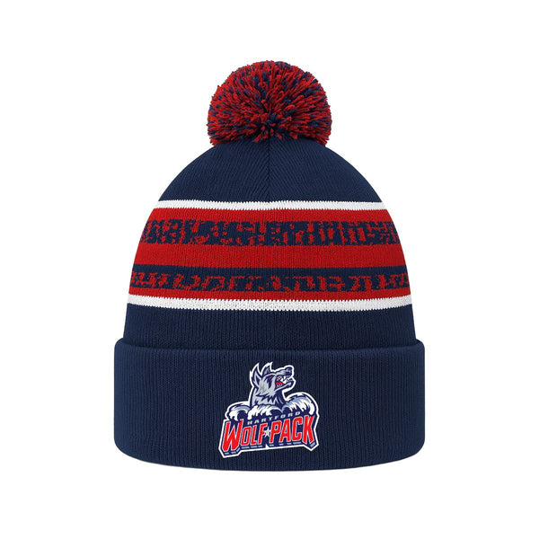 Hartford Wolf Pack Static Pom Pom Beanie
