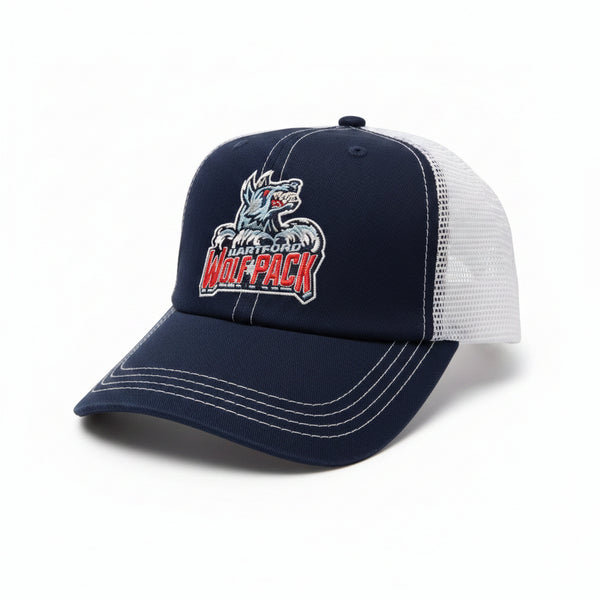 Hartford Wolf Pack Primary Logo Mesh Trucker Snap Back Cap Product View