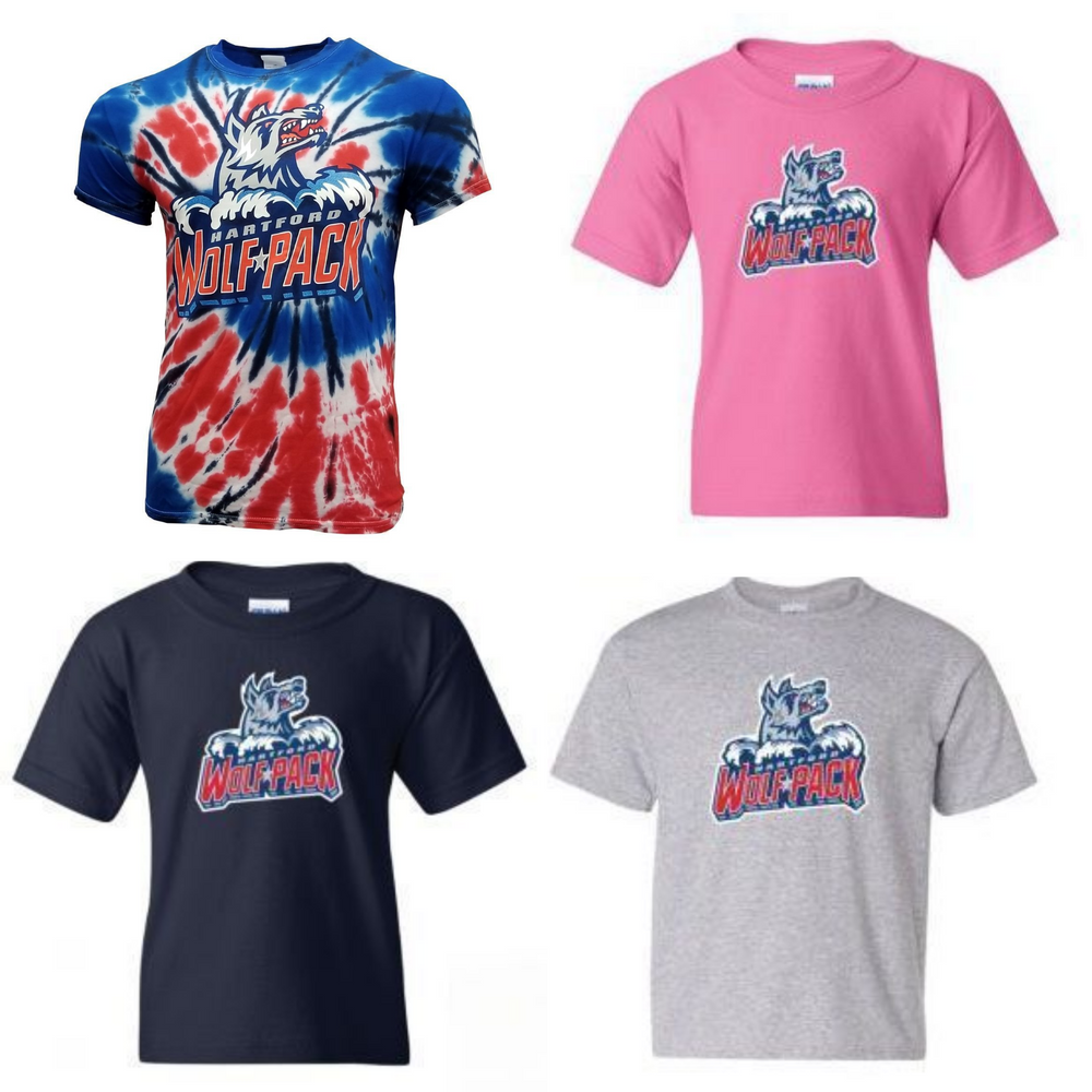 Hartford Wolf Pack Logo Short Sleeve Youth Tee