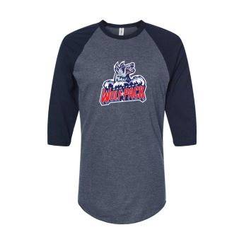 Hartford Wolf Pack Raglan/Baseball Tee - Primary Logo