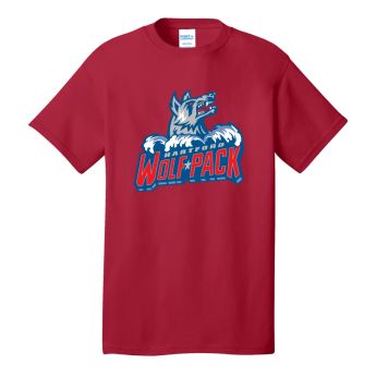 Hartford Wolf Pack Primary Logo Red Short Sleeve T-shirt